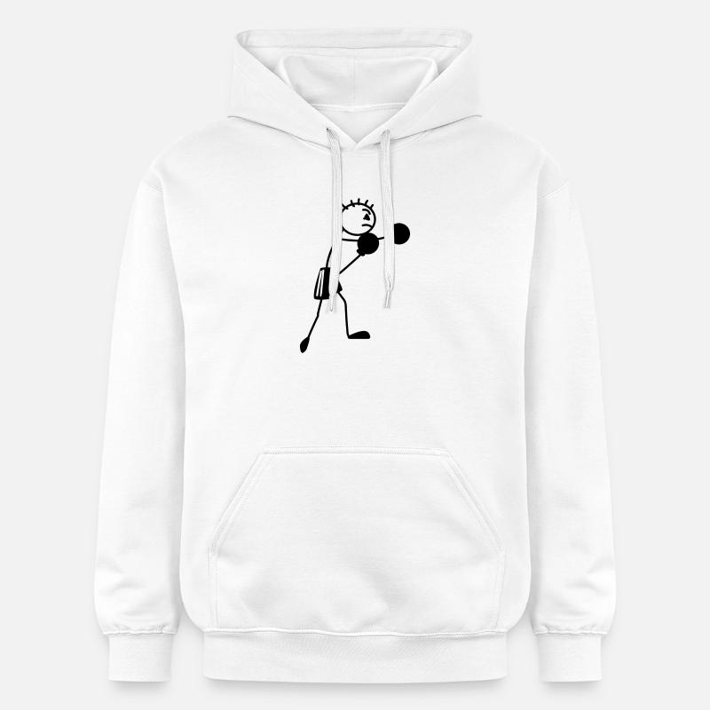 Figurine de boxe Stickmen - Sweat à capuche Softstyle® Gildan Unisexe - blanc