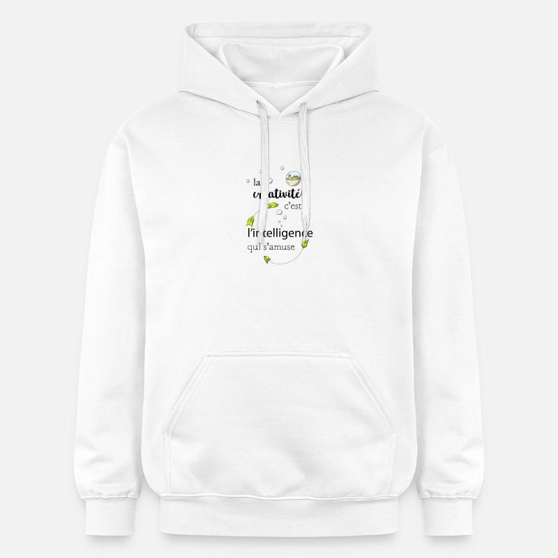La créativité c'est l'intelligence qui s'amuse - Sweat à capuche Softstyle® Gildan Unisexe - blanc