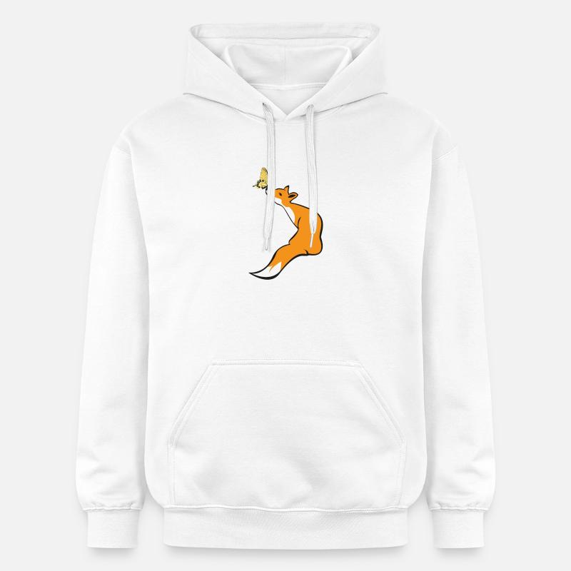 Renard ludique avec papillon - Sweat à capuche Softstyle® Gildan Unisexe - blanc