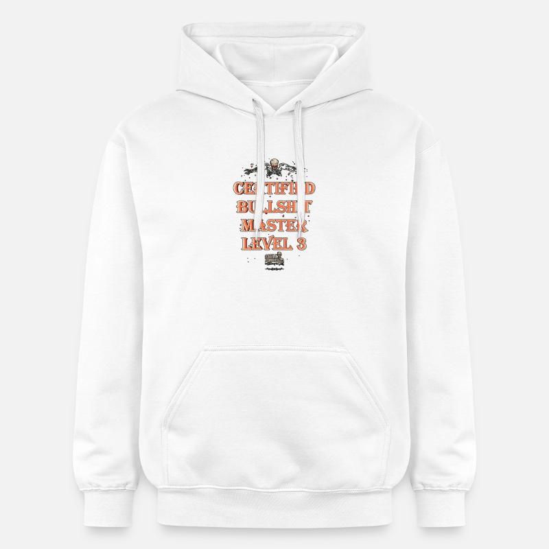 Certifié Bullshit Master Niveau 3 - Sweat à capuche Softstyle® Gildan Unisexe - blanc