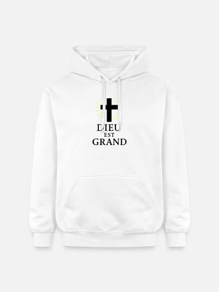 DIEU EST GRAND - Sweat à capuche Softstyle® Gildan Unisexe - blanc