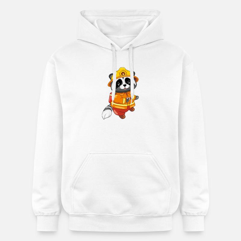 Mignon raton laveur sont pompier - Sweat à capuche Softstyle® Gildan Unisexe - blanc