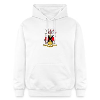 Bouclier des armoiries de Fortuna avec casque - Sweat à capuche Softstyle® Gildan Unisexe - blanc - Devant - Liana (172cm) & Jaron (178cm)