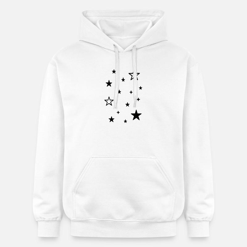 Conception du motif de diffusion d’étoiles - Sweat à capuche Softstyle® Gildan Unisexe - blanc