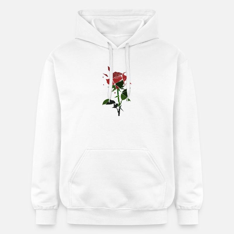 Fleur de Rose Brisée - Sweat à capuche Softstyle® Gildan Unisexe - blanc