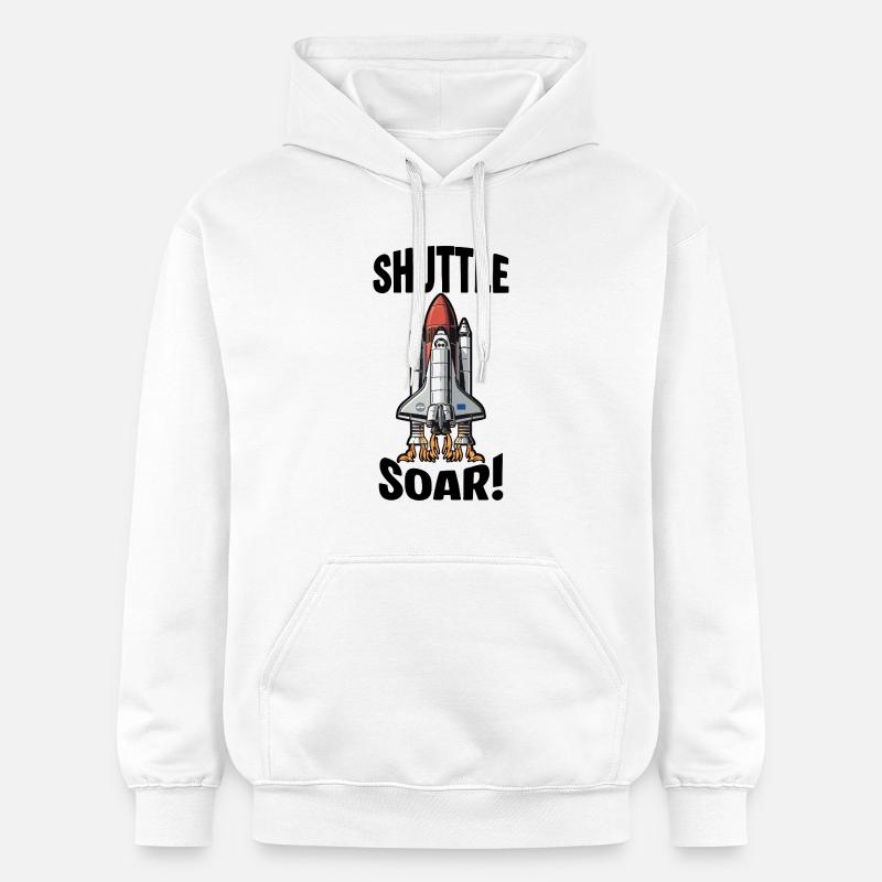 Navette Spatiale Décollage Shuttle Soar - Sweat à capuche Softstyle® Gildan Unisexe - blanc