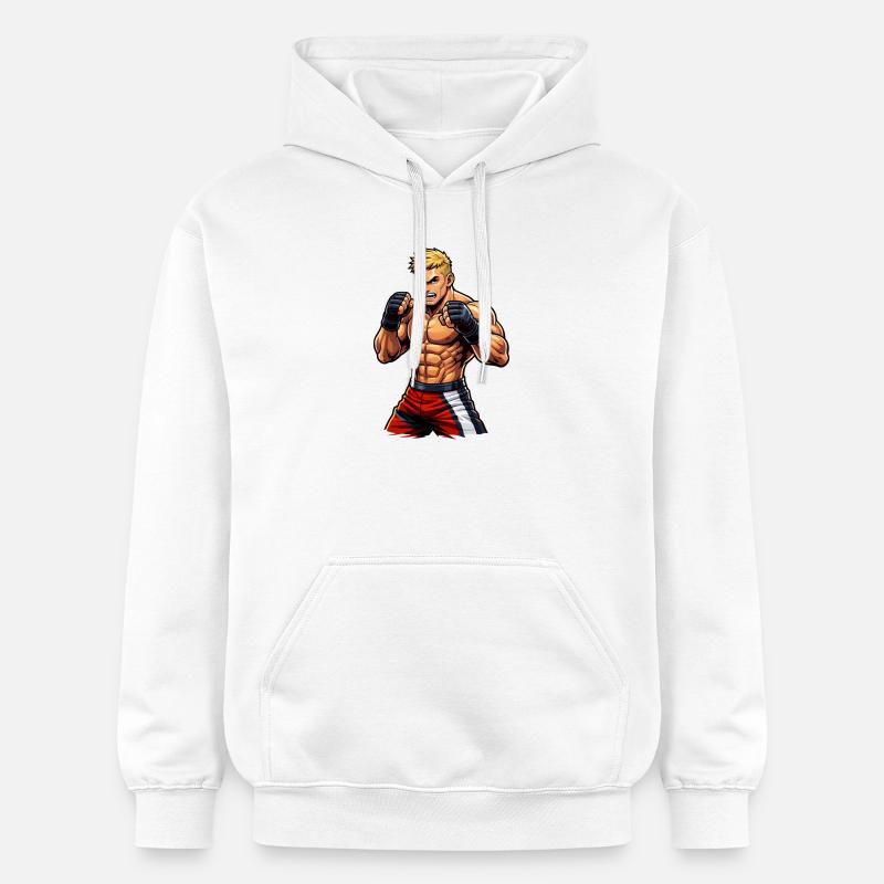 Combattant de MMA avec des muscles - Sweat à capuche Softstyle® Gildan Unisexe - blanc