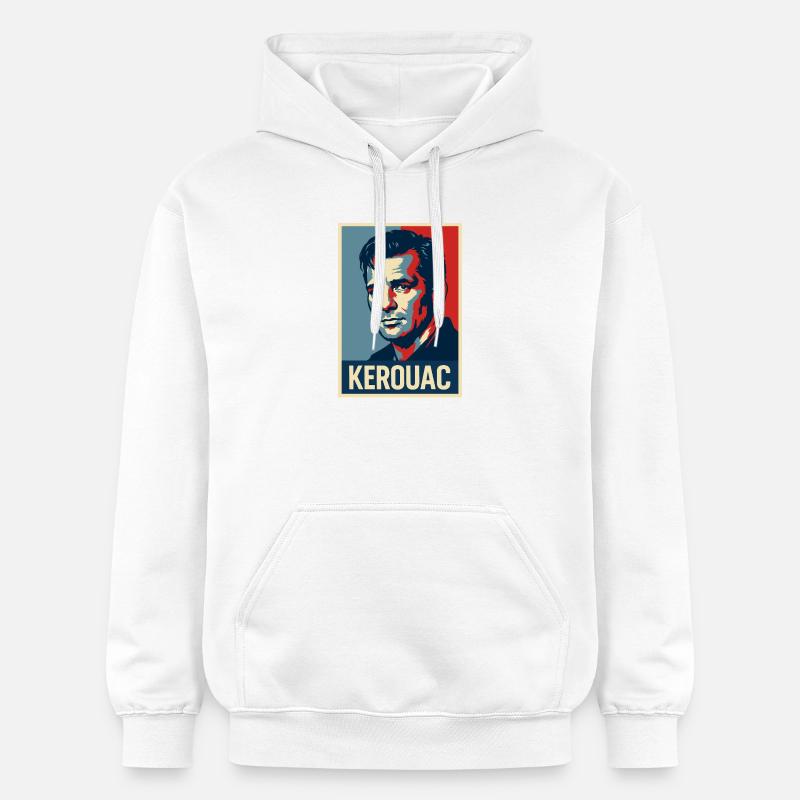 Jack Kerouac Pop Portrait - Sweat à capuche Softstyle® Gildan Unisexe - blanc
