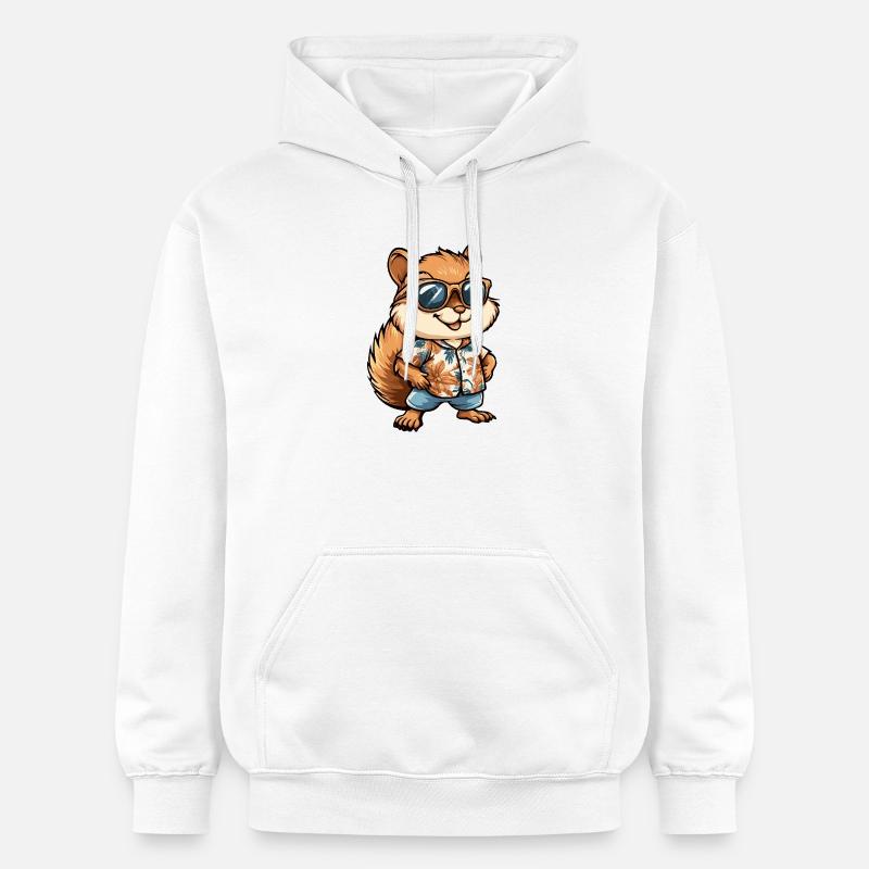 Vacances de bandes dessinées Squirrel - Sweat à capuche Softstyle® Gildan Unisexe - blanc