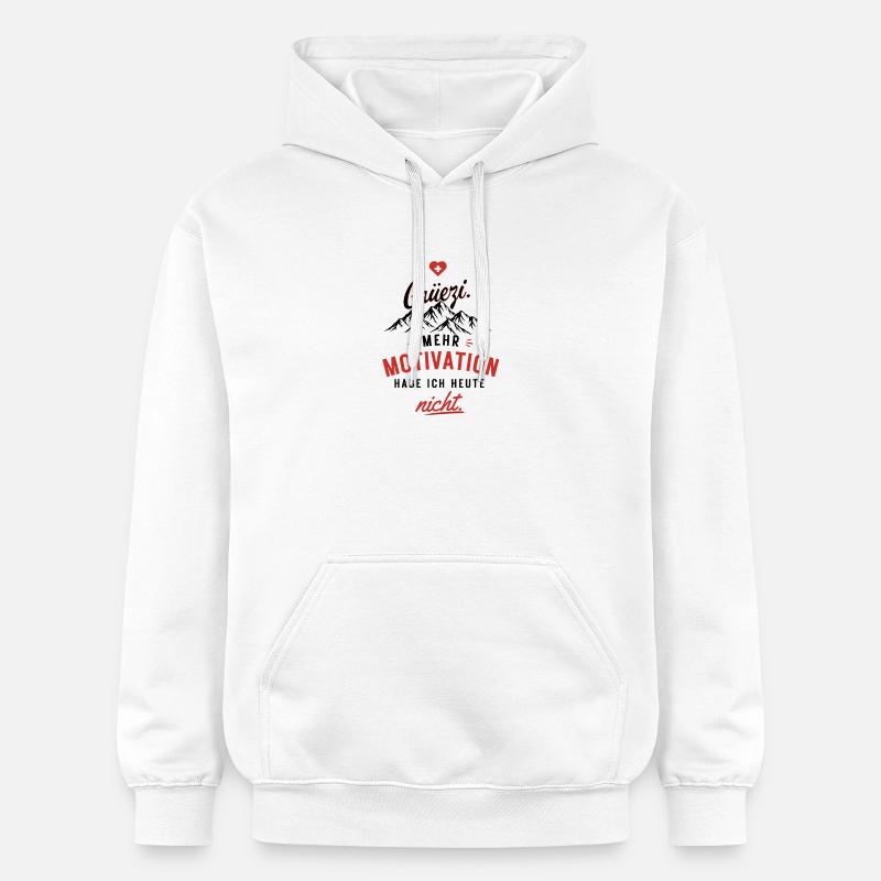 Motivation nicht – Herzrot Script - Gildan Unisex Softstyle® Midweight Hoodie - Weiß