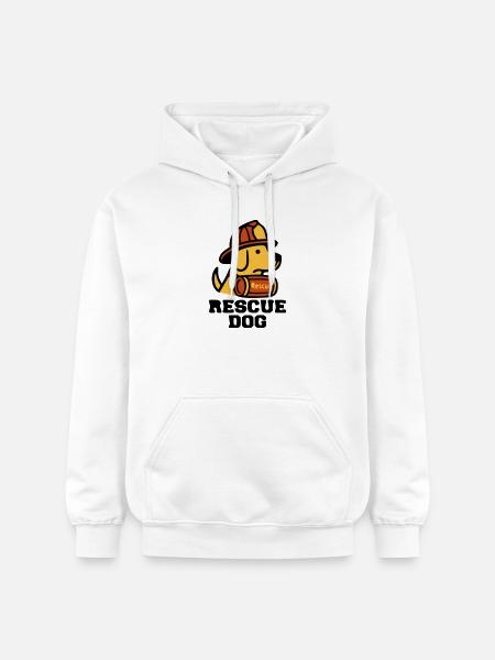 Fire Dog Rescue Dog Logo - Gildan Unisex Softstyle® Midweight Hoodie - white