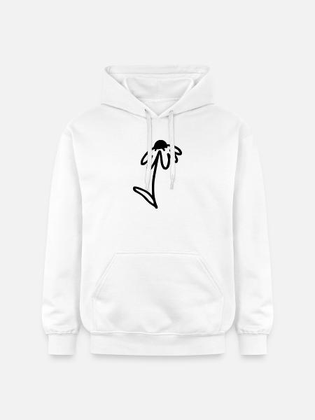 Blume One Line Art - Gildan Unisex Softstyle® Midweight Hoodie - Weiß