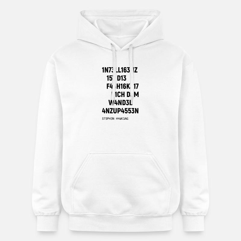 Leetspeak Intelligenz Spruch für Nerds und Hacker - Gildan Unisex Softstyle® Midweight Hoodie - Weiß