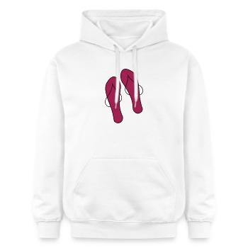 tongs - Sweat à capuche Softstyle® Gildan Unisexe - blanc - Devant - Liana (172cm) & Jaron (178cm)