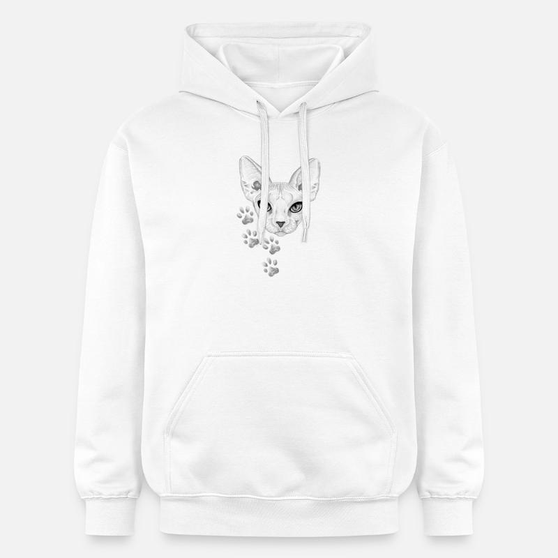 Chat - Sweat à capuche Softstyle® Gildan Unisexe - blanc