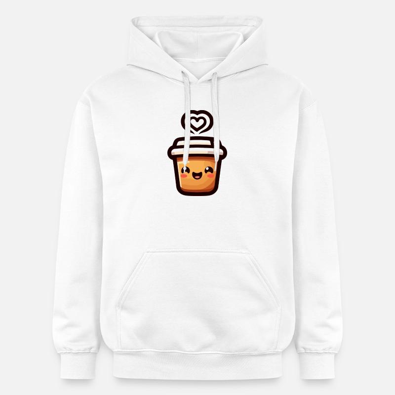 Caffeine Cutie : le joyeux Java - Sweat à capuche Softstyle® Gildan Unisexe - blanc
