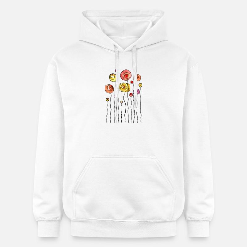 Thème abstrait fleur de printemps - Sweat à capuche Softstyle® Gildan Unisexe - blanc