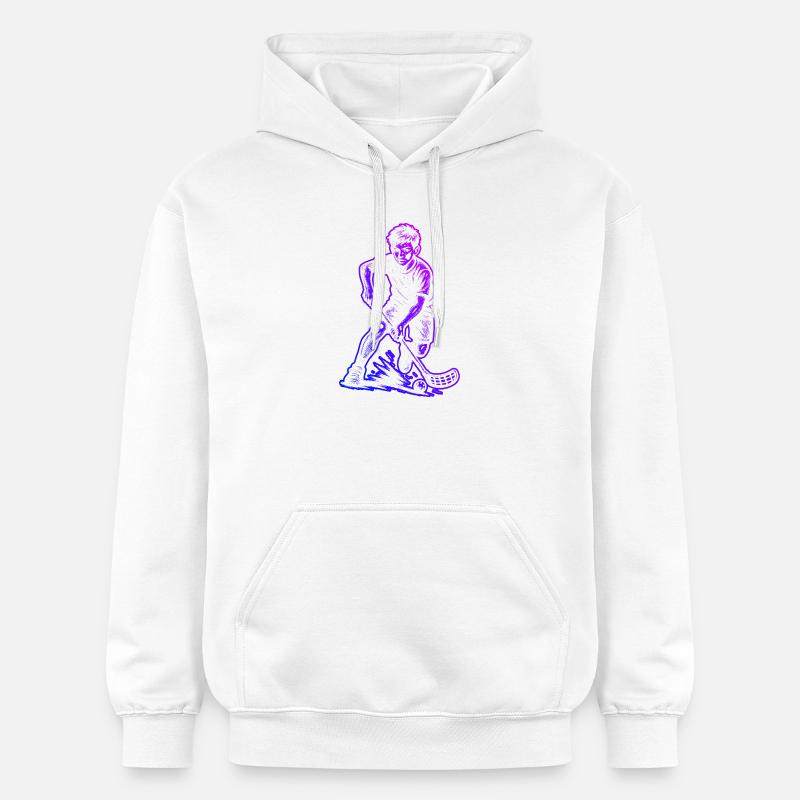 Thème puriste du floorball - Sweat à capuche Softstyle® Gildan Unisexe - blanc
