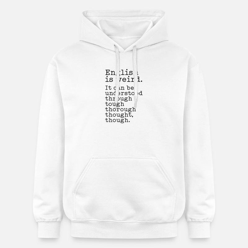 L’anglais, c’est bizarre - Sweat à capuche Softstyle® Gildan Unisexe - blanc