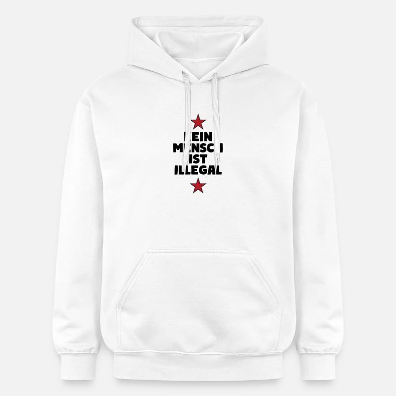Personne n’est illégal - Migration - Illégalité - Sweat à capuche Softstyle® Gildan Unisexe - blanc