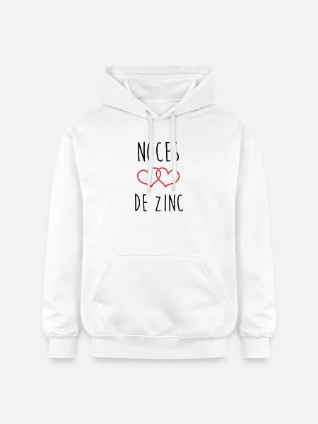 Zinc Wedding 76 Years - Gildan Unisex Softstyle® Midweight Hoodie - white
