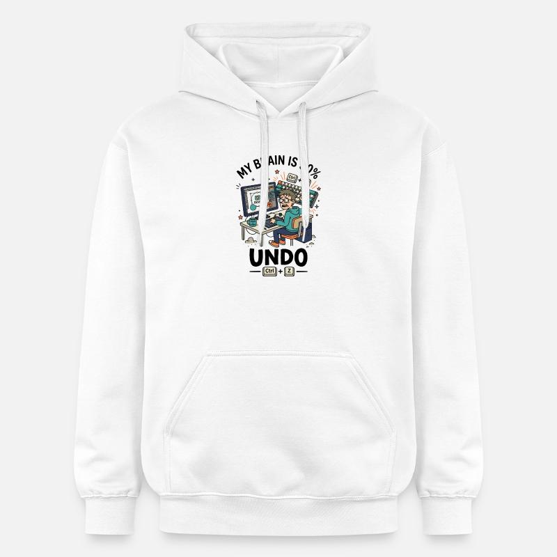 Designer Ctrl Z Panic Humour - Sweat à capuche Softstyle® Gildan Unisexe - blanc
