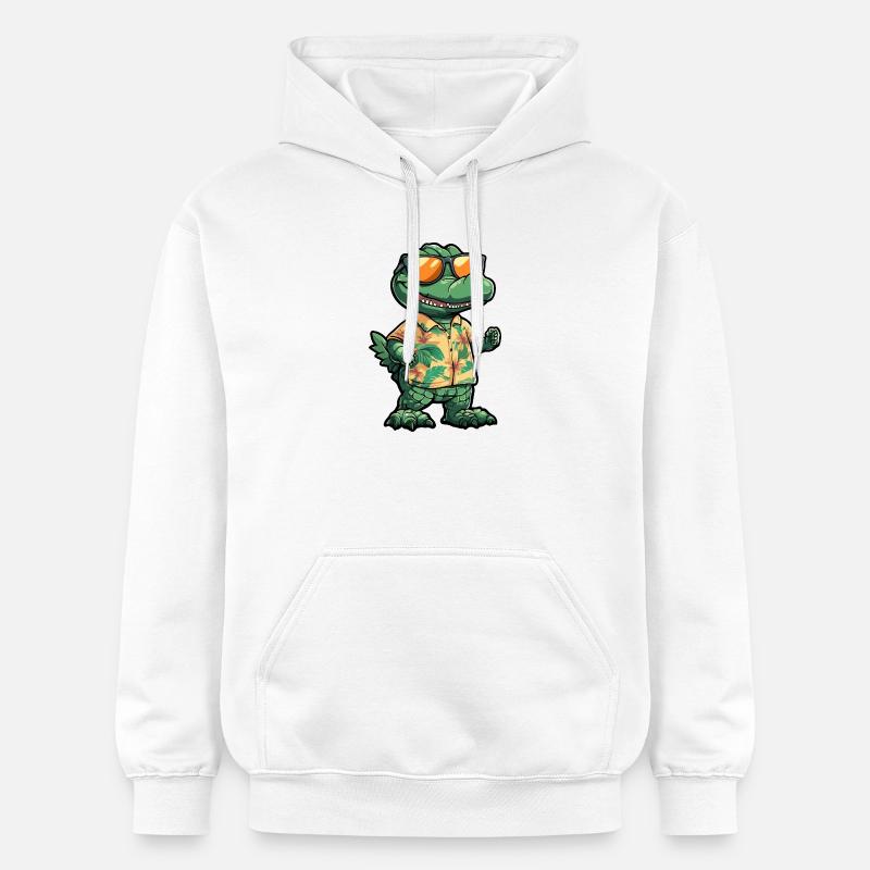 Vacances à Aligator Comic - Sweat à capuche Softstyle® Gildan Unisexe - blanc