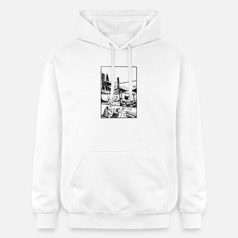 Aventure de camping assez sauvage - Sweat à capuche Softstyle® Gildan Unisexe - blanc