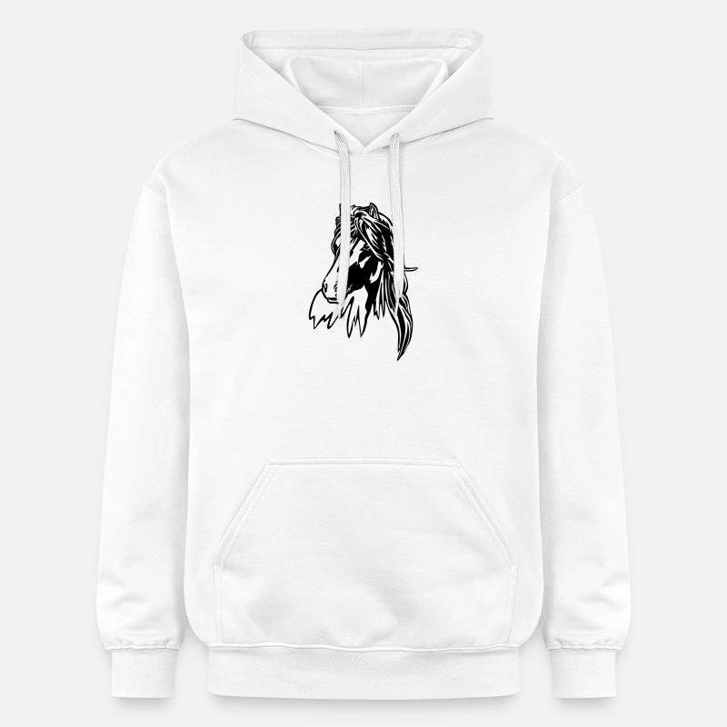 Tête de cheval - Sweat à capuche Softstyle® Gildan Unisexe - blanc