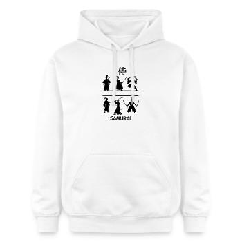 Samurai with swords - Gildan Unisex Softstyle® Midweight Hoodie - white - Front - Liana (172cm) & Jaron (178cm)