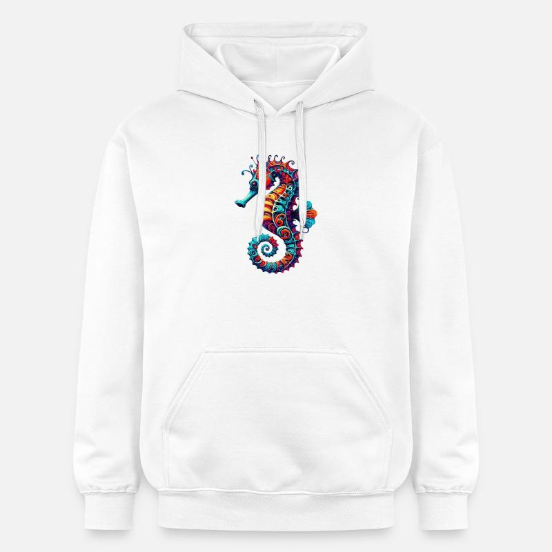 Hippocampe - Sweat à capuche Softstyle® Gildan Unisexe - blanc