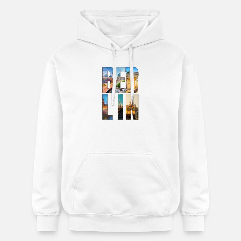 Berlin Collage Urbain - Sweat à capuche Softstyle® Gildan Unisexe - blanc