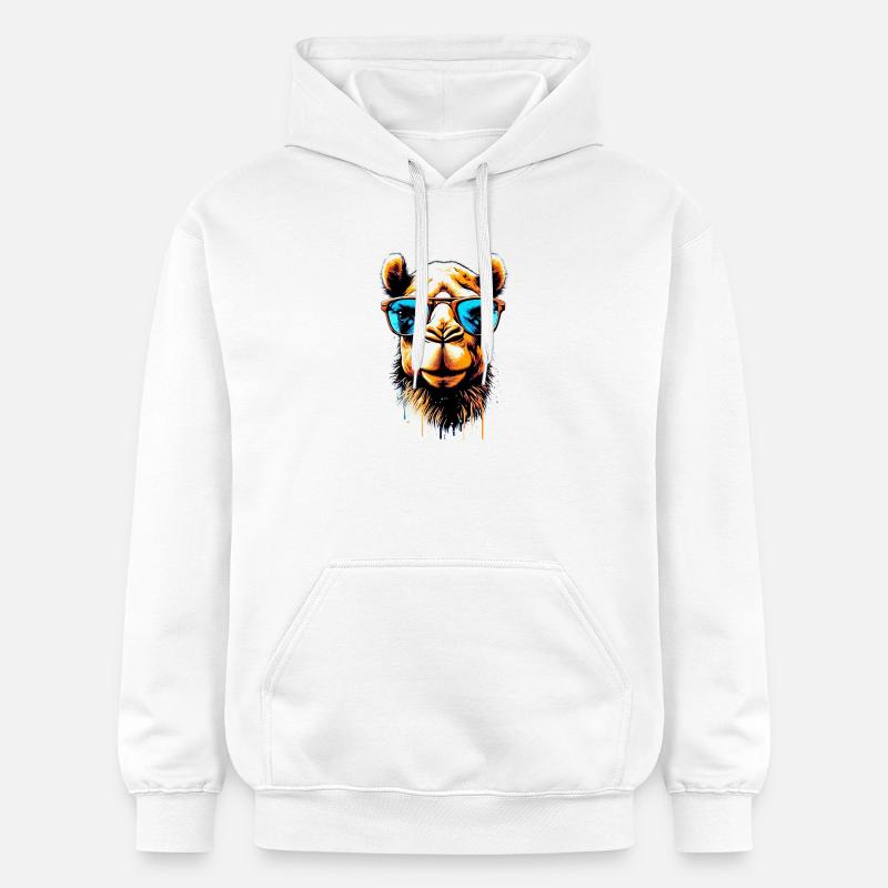 Camel avec lunettes de soleil - Sweat à capuche Softstyle® Gildan Unisexe - blanc