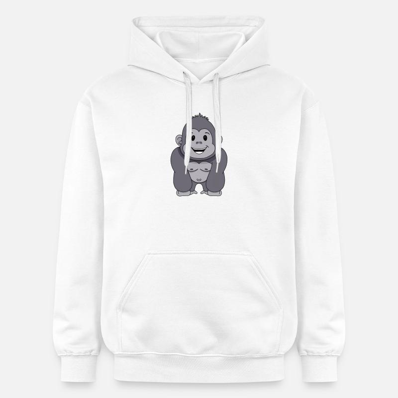 Singe gorille - Sweat à capuche Softstyle® Gildan Unisexe - blanc