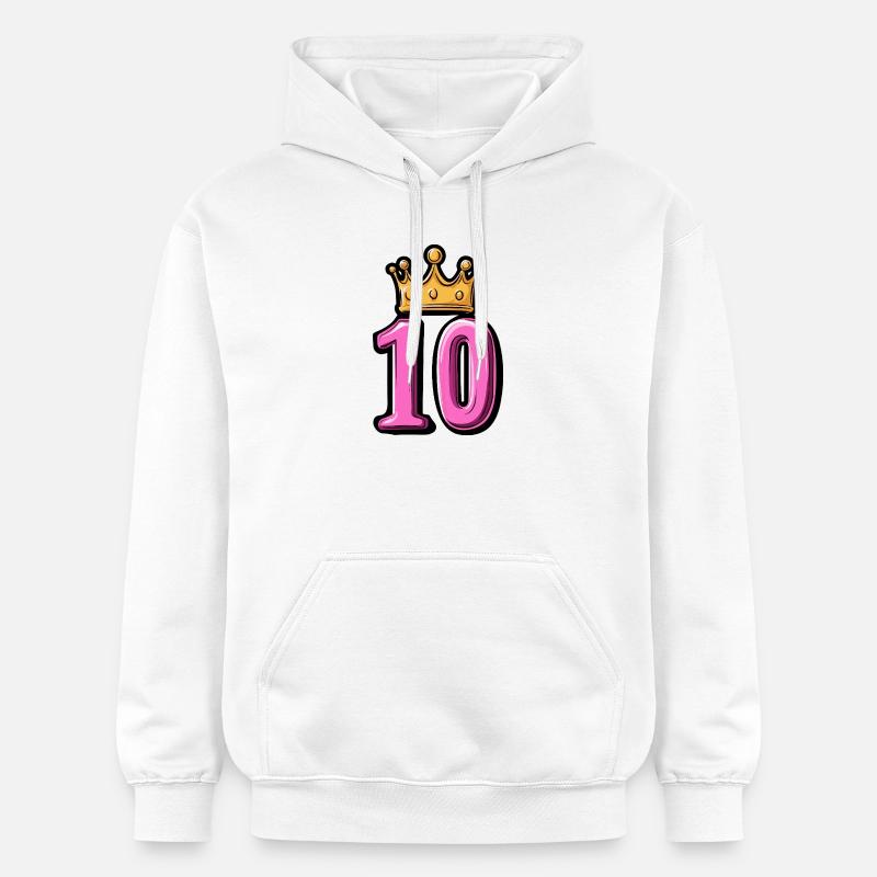 Couronne à 10 chiffres - Sweat à capuche Softstyle® Gildan Unisexe - blanc