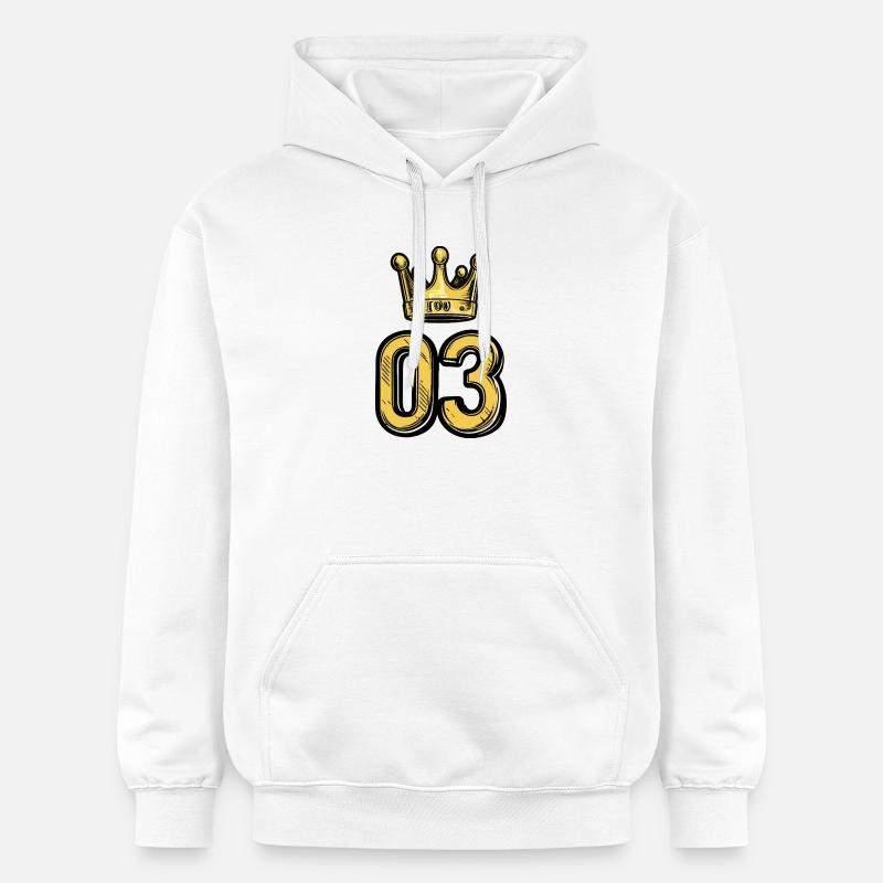 Couronne à 3 chiffres - Sweat à capuche Softstyle® Gildan Unisexe - blanc