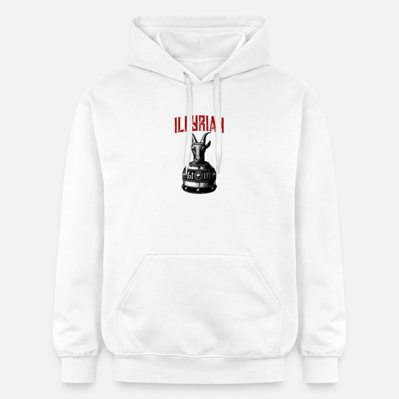 Casque du patrimoine illyrien de Skanderbeg - Sweat à capuche Softstyle® Gildan Unisexe - blanc