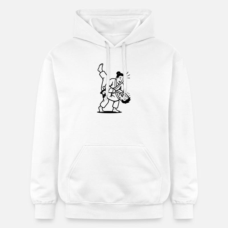 Lancer de judoka - Sweat à capuche Softstyle® Gildan Unisexe - blanc