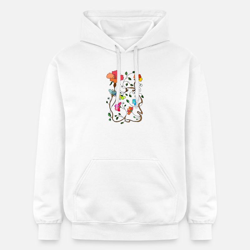 Fleur - Sweat à capuche Softstyle® Gildan Unisexe - blanc