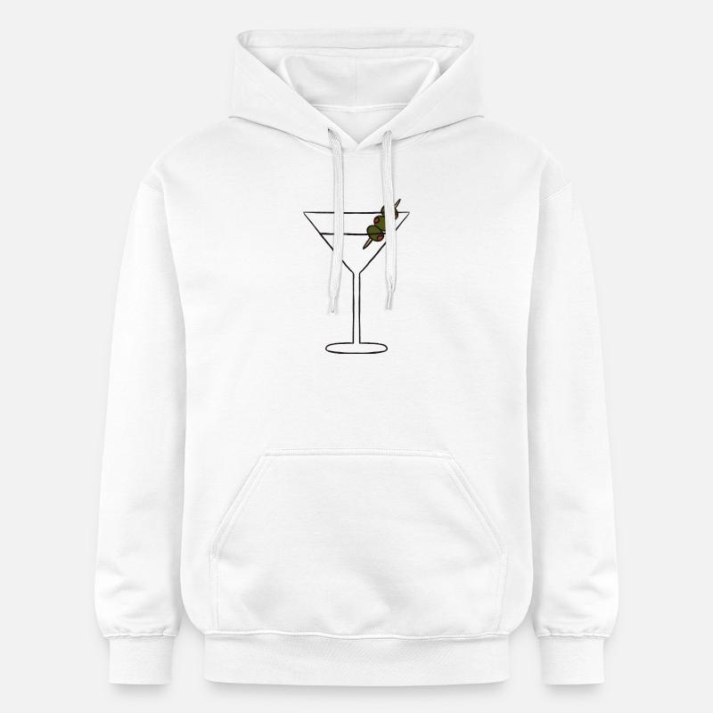 Silhouette de Martini en brochette d’olive - Sweat à capuche Softstyle® Gildan Unisexe - blanc