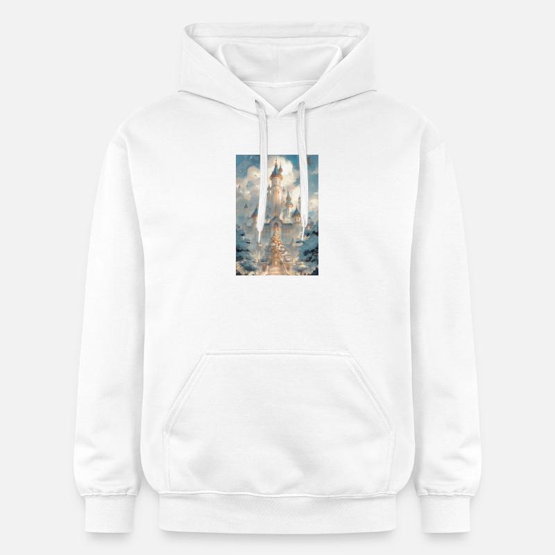 Château Céleste Enneigé - Sweat à capuche Softstyle® Gildan Unisexe - blanc