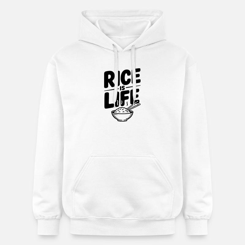 Le riz, c’est la vie - Sweat à capuche Softstyle® Gildan Unisexe - blanc