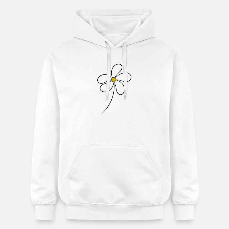 FLEUR. NATURE. ROMANTIQUE. ANNIVERSAIRE. HAPPY - Sweat à capuche Softstyle® Gildan Unisexe - blanc