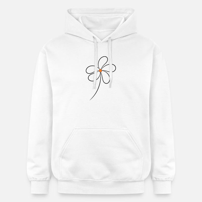 FLEUR. ANNIVERSAIRE. HAPPY BIRTHDAY. JOYEUX ANNIV - Sweat à capuche Softstyle® Gildan Unisexe - blanc