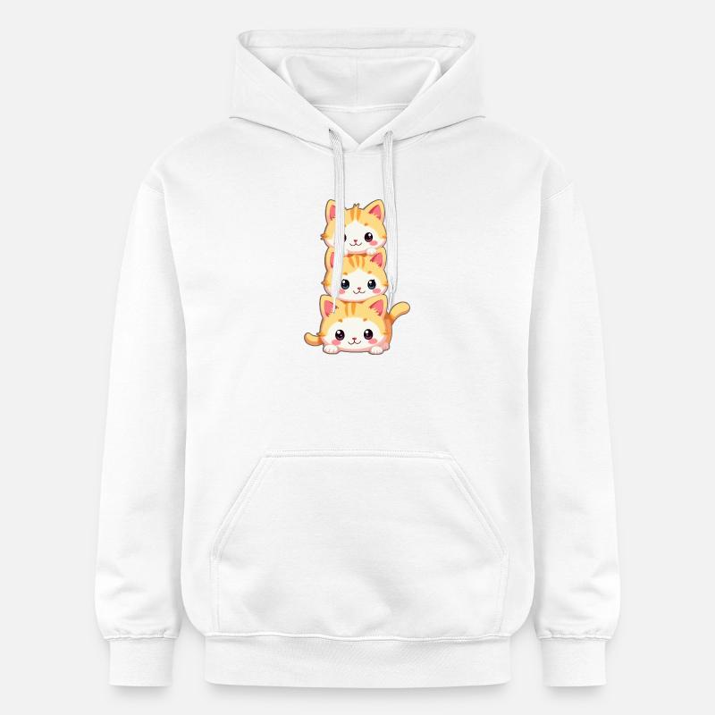Trio de chatons empilés - Sweat à capuche Softstyle® Gildan Unisexe - blanc