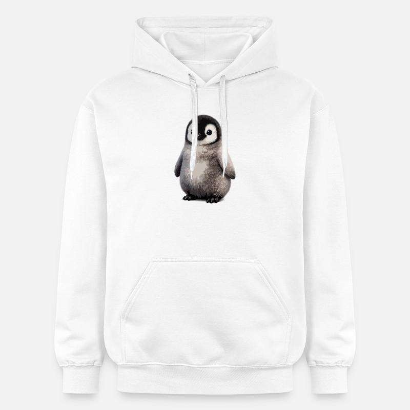 Illustration du poussin de pingouin doux - Sweat à capuche Softstyle® Gildan Unisexe - blanc