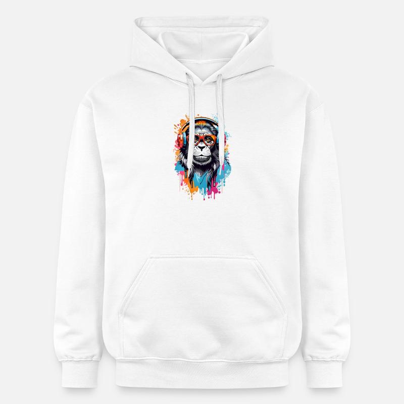 Singe cool - Sweat à capuche Softstyle® Gildan Unisexe - blanc