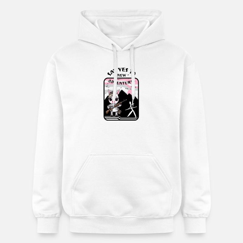 Licorne zèbre - Sweat à capuche Softstyle® Gildan Unisexe - blanc