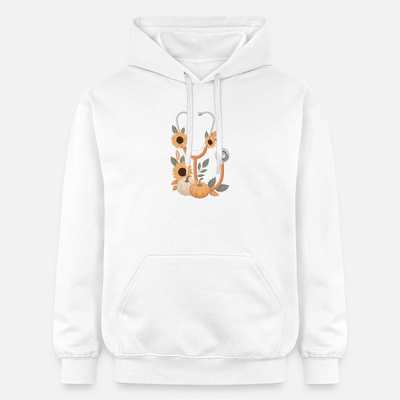 Stéthoscope d’automne - Sweat à capuche Softstyle® Gildan Unisexe - blanc