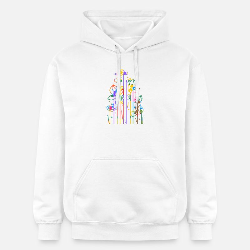 Fleur - Sweat à capuche Softstyle® Gildan Unisexe - blanc